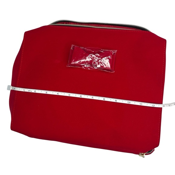 Estée Lauder | Red Cosmetic Train Case Makeup Bag | Bow Detail | Gold Zipper - Picture 7 of 10